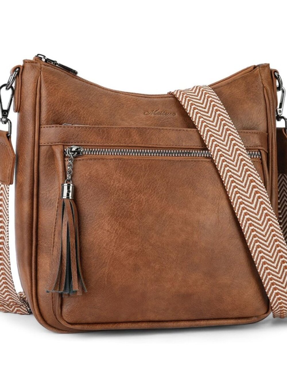 Crossbody Bags for Women Trendy,Vegan Leather Medium Crossbody Purse with Tassel